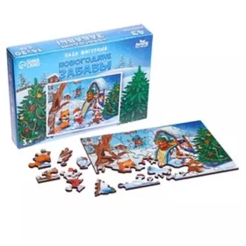 Пазл фигурный «Новый год! Зимние забавы», 43 детали