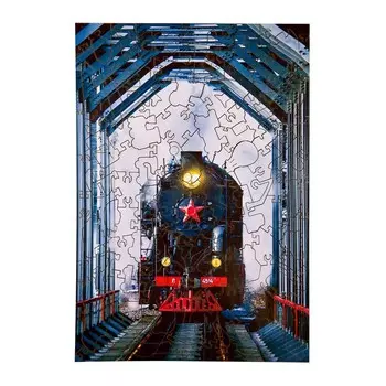 Пазл фигурный «Поезд прибывает», 120 деталей, 28 20 см
