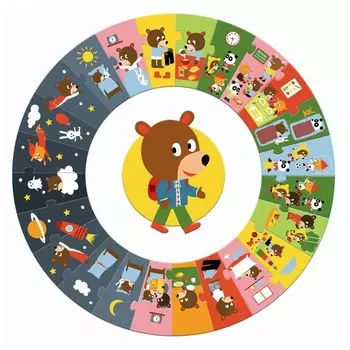 Пазл-гигант Djeco «Мой день», 24 элемента