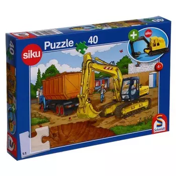 Пазл «Экскаватор», с подарком, 40 элементов