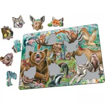 Пазл Larsen «Счастливые лесные животные», 42 элемента