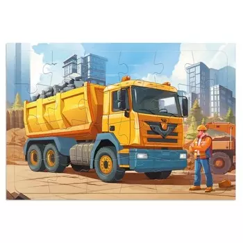 Пазл листовой на подложке. «Грузовик», 24 детали, 29,5 21 см