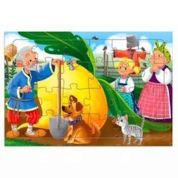 Пазл листовой на подложке «Репка», 24 детали