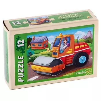 Пазл «Машины-работники», 12 элементов