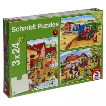 Пазл «На ферме», 3 × 24 элемента