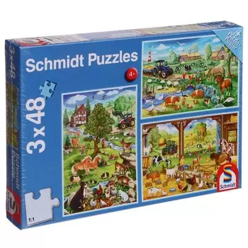 Пазл «Обитатели фермы», 3 48 элементов