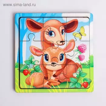 Пазл «Олениха и оленёнок», 9 деталей