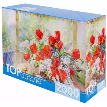 Пазл «Русская коллекция. О.Дандорф. Тюльпаны с черёмухой», 2000 элементов