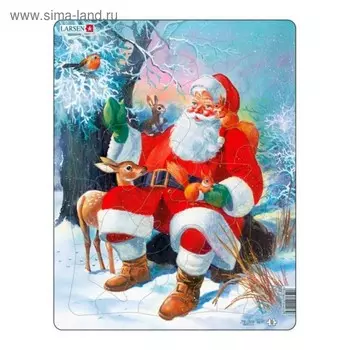 Пазл "Санта с животными"