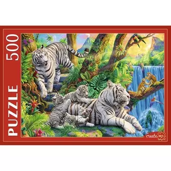Пазл «Семья белых тигров», 500 элементов