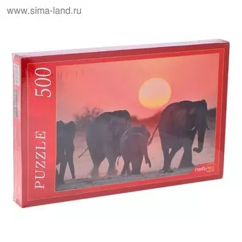 Пазл «Семейство слонов», 500 элементов
