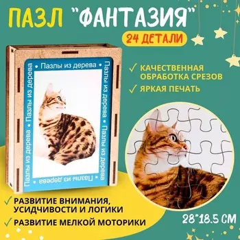 Пазл серия фантазия «Кошечка», 24 детали, размер — 28 18,5 см