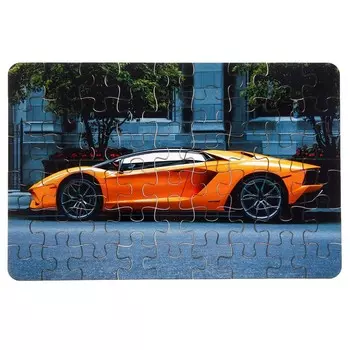 Пазл серия фантазия «Машина», 54 детали, размер — 28 18,5 см , цвет жёлтый