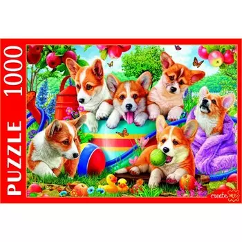 Пазл «Щенки корги в саду», 1000 элементов, 1000 элементов