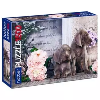 Пазл «Щенки в цветах», 1500 элементов