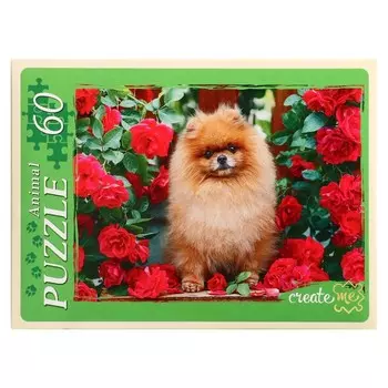 Пазл «Щенок в цветах» №1, 60 элементов
