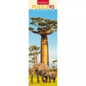 Пазл «Слоны в саванне», 90 элементов