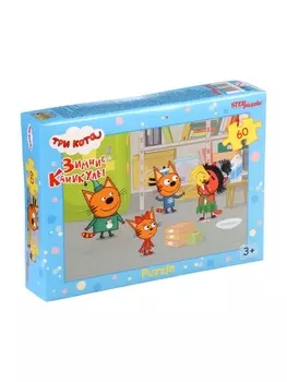 Пазл «Три кота. Зимние каникулы», 60 элементов