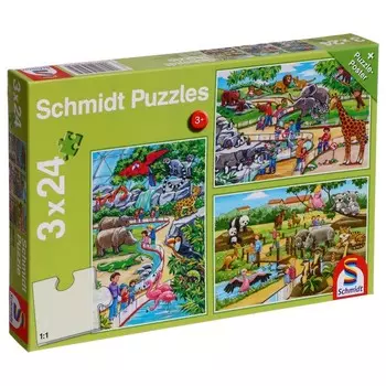 Пазл «В зоопарке», 3 24 элемента