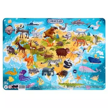 Пазл в рамке «Евразия», 53 элемента