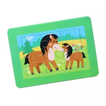 Пазл в рамке «Лошадки», 6 элементов