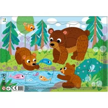 Пазл в рамке «Медвежата», 21 элемент