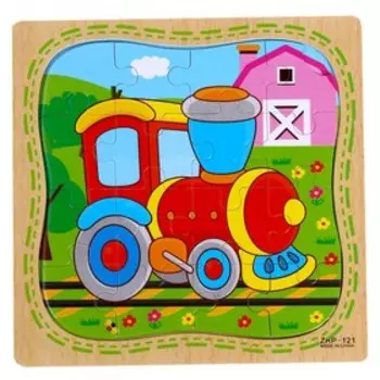 Пазлы «Паровоз» в рамке, 16 элементов, 1515 см