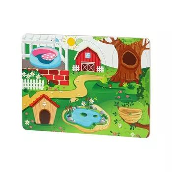 Пазл-вкладыш «Кто где живёт и что ест»