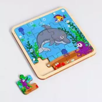 Пазл - вкладыш в рамке «Дельфин» 16×16 см