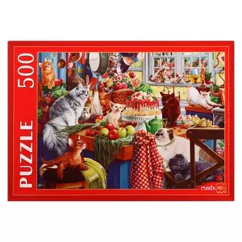 Пазл «Забавные коты на кухне», 500 элементов