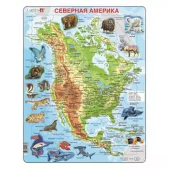 Пазл «Животные Северной Америки», 66 деталей (A32)