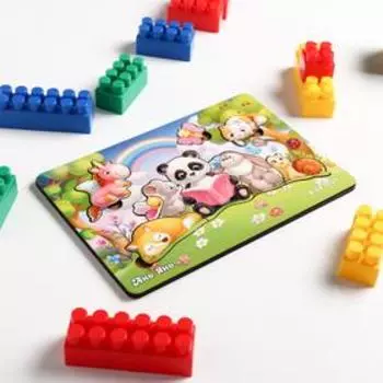 Пазл "Звери на лесной поляне"