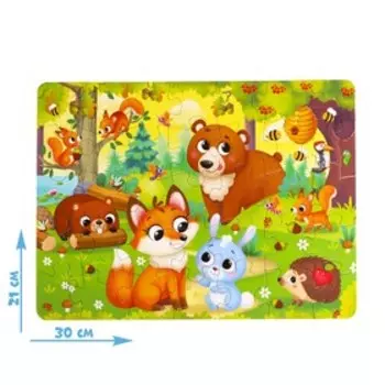 Пазл «Зверята в лесу», 35 деталей