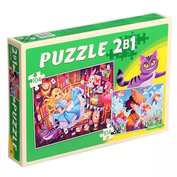 Пазлы 2 в 1 «Мир аниме №4», 104 элемента в каждом пазле