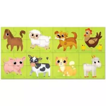 Пазлы 8 в 1, «Большая ферма», двусторонние