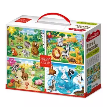 Пазлы для малышей «Кто где живёт?», 4 в 1