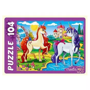 Пазлы «Два единорога и замок», 104 элемента