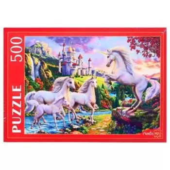 Пазлы «Единороги и волшебный замок», 500 элементов