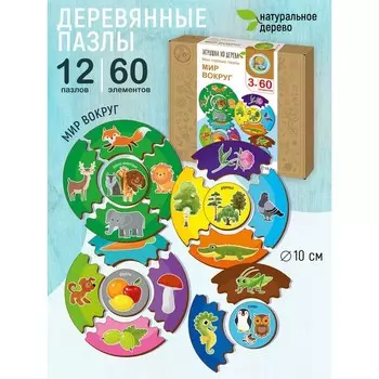 Пазлы из дерева «Мои первые пазлы. Мир вокруг», 60 элементов