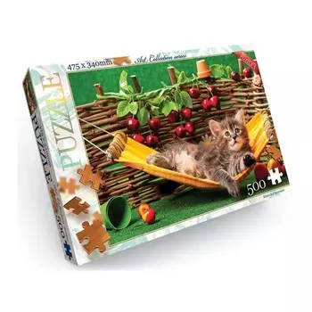 Пазлы картонные «Котёнок в гамаке», 500 элементов