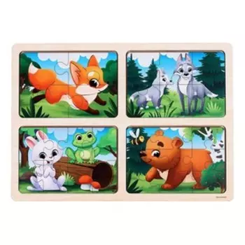 Пазлы «Лесные зверята»