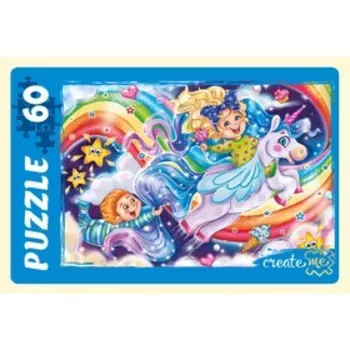 Пазлы «Полет на единороге», 60 элементов