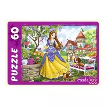 Пазлы «Принцесса с щенками в саду», 60 элементов