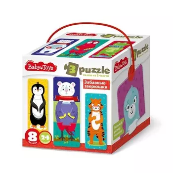 Пазлы тройные «Забавные зверюшки», 24 элемента