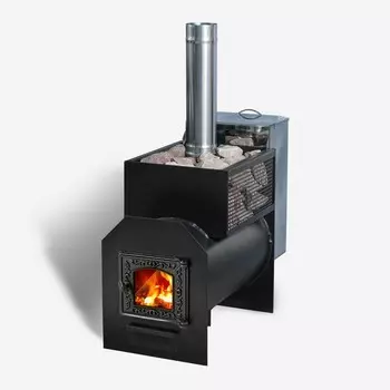 Печь для бани «Радуга 26 Б», с баком, толщина стали 6 мм, со стеклом