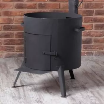 Печь - учаг для казана 22 л D=46 см, с дымоходом, с дверцей