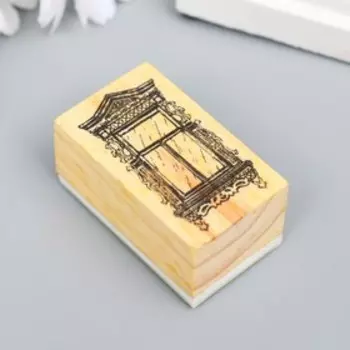 Печать дерево "Старинное окно" 3х5 см