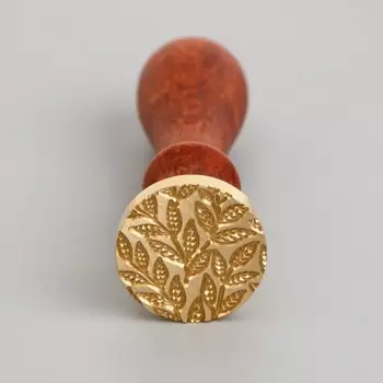 Печать для сургуча с деревянной ручкой "Веточки" 9х2,5х2,5 см