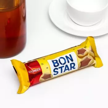Печенье Bon Star с шоколадной глазурью, 90 г