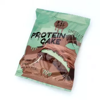 Печенье протеиновое Fit Kit Protein cake, со вкусом шоколад-мята, спортивное питание, 70 г